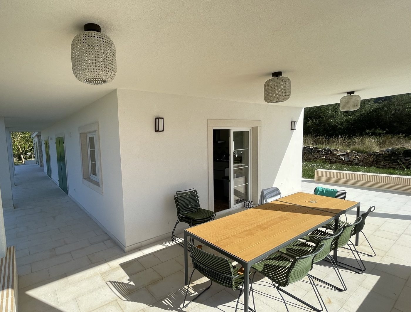 The outdoor table under the loggia